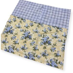 Laura Ashley Cassidy 100% Cotton Floral Plaid Set of 2 King Pillow Shams